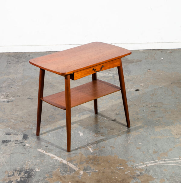 Mid Century Danish Modern Side Table End Nightstand Drawer Vintage Denmark Small Vintage Drawer Single