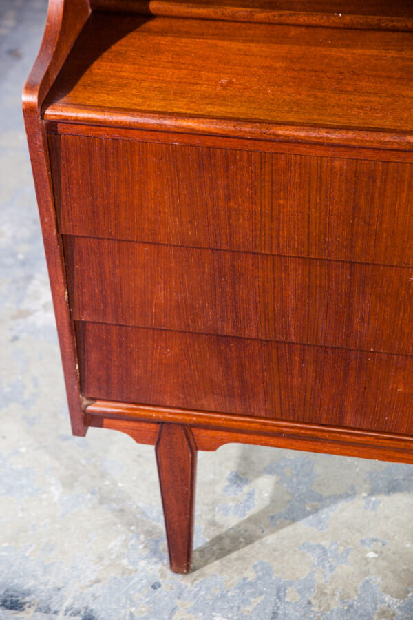 Mid Century Danish Modern Secretary Desk Bureau Denmark Vintage Drawers Vanity Writing Cabinet Dresser Highboy - Image 7