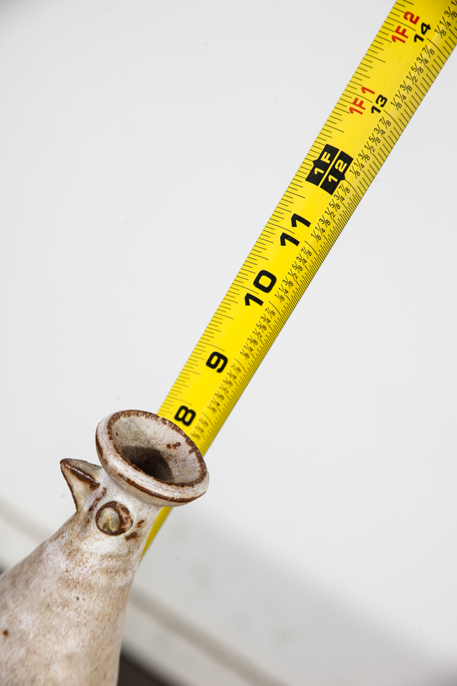 Mid Century Modern Weed Pot Ceramic Bird Signed Studio Pottery Vintage White Mcm Vase Brown - Image 12