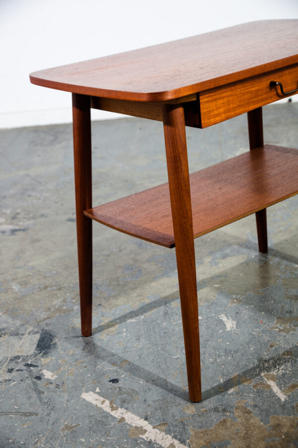 Mid Century Danish Modern Side Table End Nightstand Drawer Vintage Denmark Small Vintage Drawer Single - Image 5