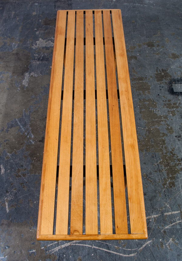Mid Century Modern Slat Bench Coffee Table Adrian Pearsall Milo Baughman Vintage Light Wood Blonde - Image 3