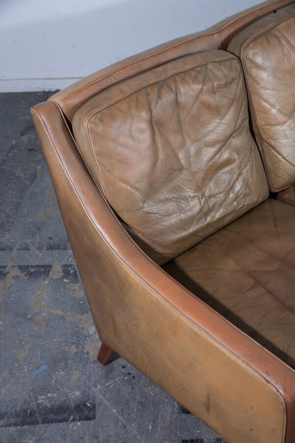 Mid Century Danish Modern Sofa Couch Leather Borge Mogensen Rosewood Denmark Mcm 3 Seater Vintage - Image 4