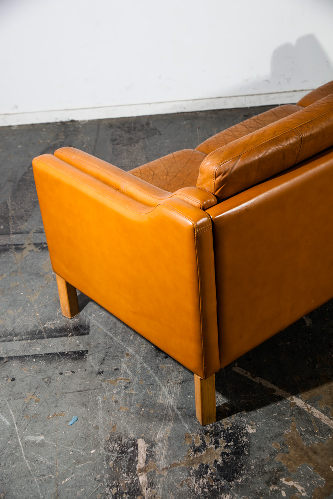 Mid Century Danish Modern Sofa Couch Borge Mogensen Caramel Tan 3 Seater Vintage Fredericia 2213 Cognac Denmark - Image 6