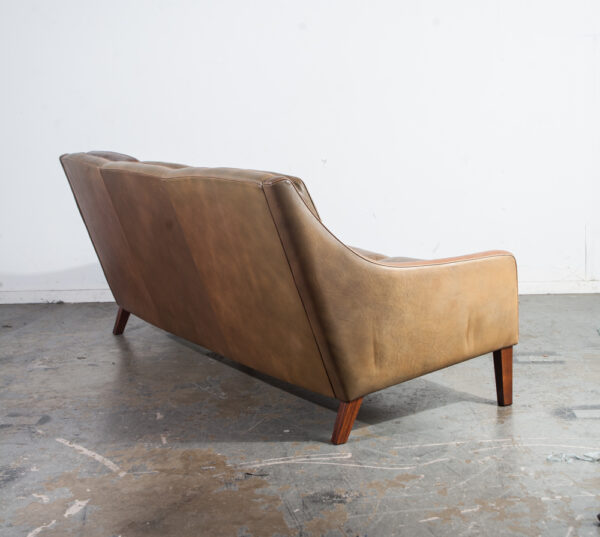 Mid Century Danish Modern Sofa Couch Leather Borge Mogensen Rosewood Denmark Mcm 3 Seater Vintage - Image 10