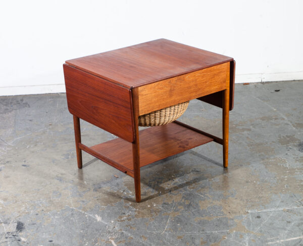 Mid Century Danish Modern Sewing Table Side Hans Wegner Adreas Tuck AT-33 Teak Oak Solid Wood Denmark Drop Leaf - Image 5