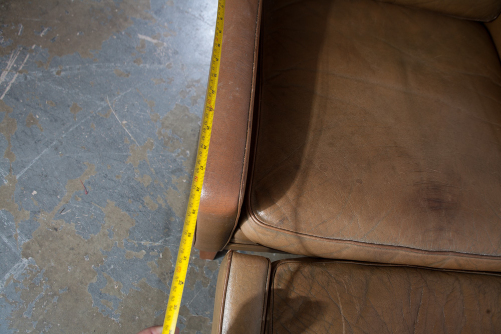 Mid Century Danish Modern Lounge Chair Leather Ottoman Borge Mogensen Wingback Vintage Foot Stool Arm chair - Image 11