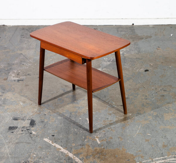 Mid Century Danish Modern Side Table End Nightstand Drawer Vintage Denmark Small Vintage Drawer Single - Image 2