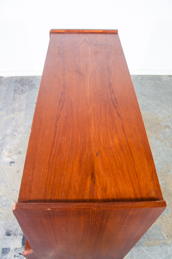 Mid Century Danish Modern Hutch Credenza Compact Teak Drawers Small Denmark Mcm Vintage Bar Storage - Image 12