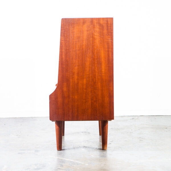 Mid Century Danish Modern Hutch Credenza Compact Teak Drawers Small Denmark Mcm Vintage Bar Storage - Image 3