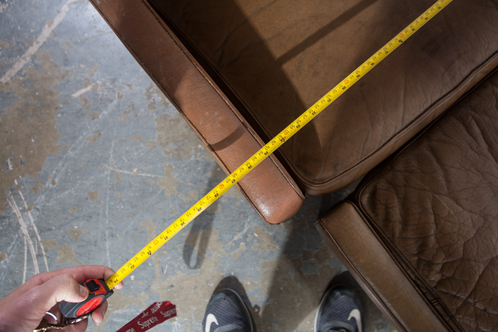 Mid Century Danish Modern Lounge Chair Leather Ottoman Borge Mogensen Wingback Vintage Foot Stool Arm chair - Image 12