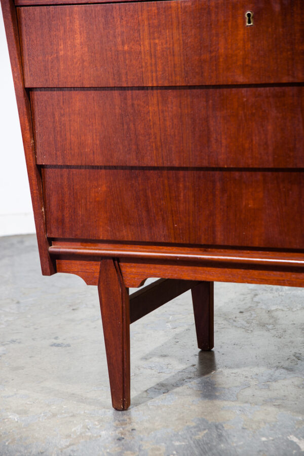 Mid Century Danish Modern Secretary Desk Bureau Denmark Vintage Drawers Vanity Writing Cabinet Dresser Highboy - Image 6