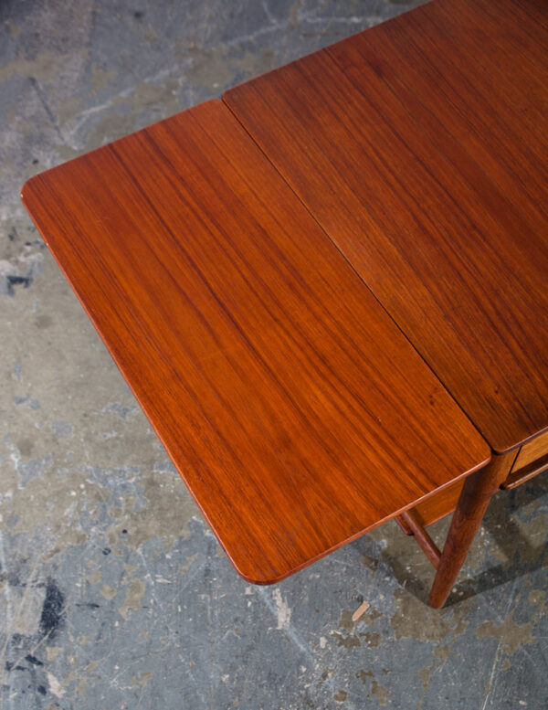 Mid Century Danish Modern Sewing Table Side Hans Wegner Adreas Tuck AT-33 Teak Oak Solid Wood Denmark Drop Leaf - Image 9