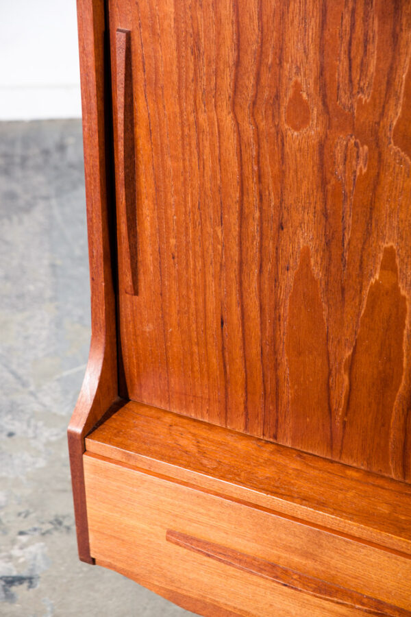 Mid Century Danish Modern Hutch Credenza Compact Teak Drawers Small Denmark Mcm Vintage Bar Storage - Image 6
