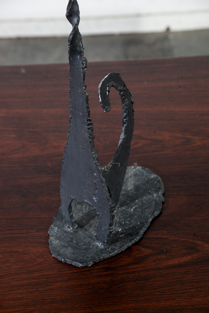 Mid Century Modern Cast Metal Sculpture Cat Iron Vintage California Design - Image 6