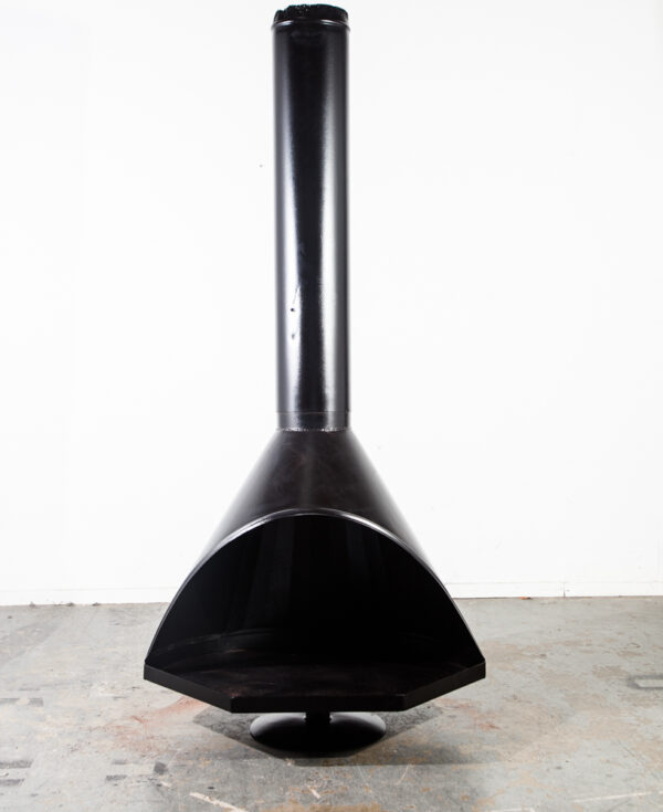 Mid Century Modern Fireplace Freestanding Preway Malm Black Restored Fire Pit Powder Coated Indoor Outdoor