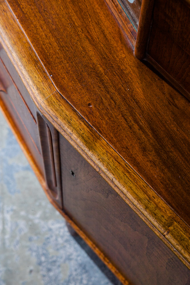 Mid Century Danish Modern Credenza 2 Tier Figured Teak Sideboard Large Monumental Double Denmark Custom Unique Design - Image 10