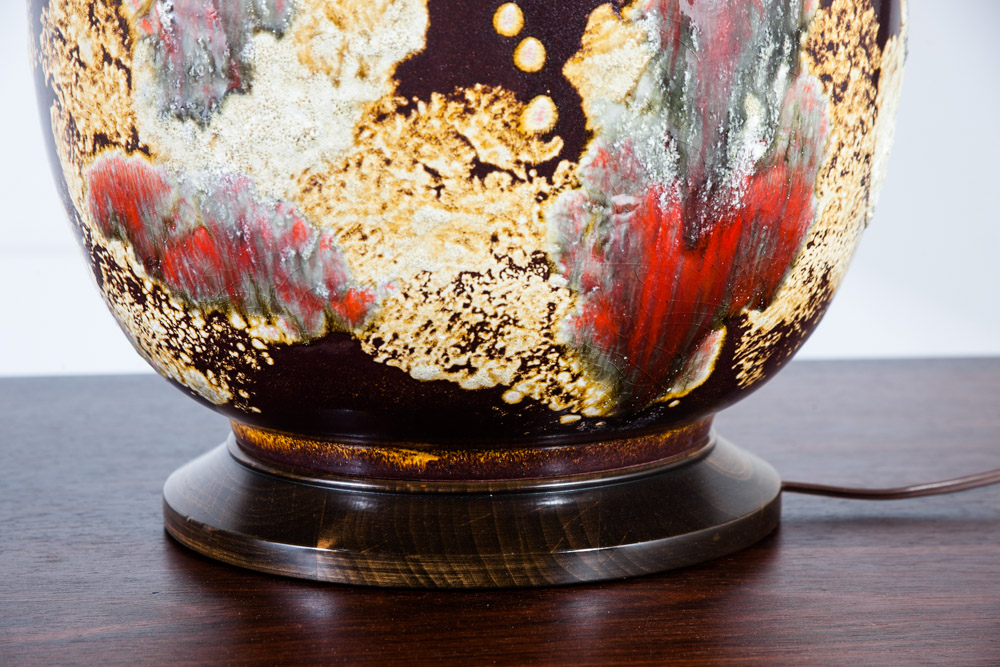 Mid Century Modern Table Lamp Set Ceramic Frederick Cooper Pair Round Shades Vintage Light Lighting Floor - Image 6