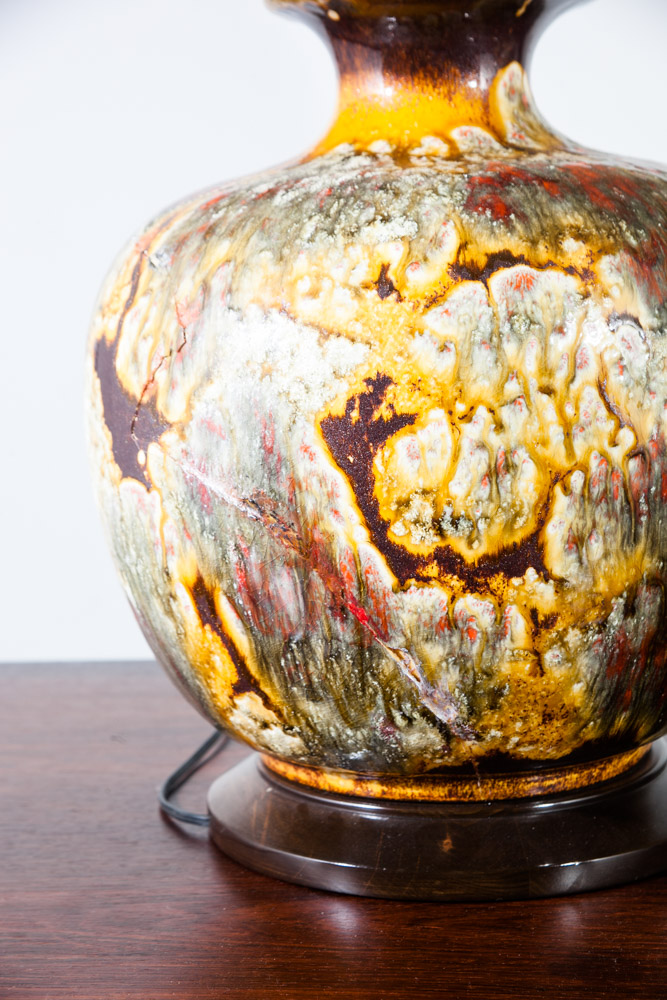 Mid Century Modern Table Lamp Set Ceramic Frederick Cooper Pair Round Shades Vintage Light Lighting Floor - Image 3