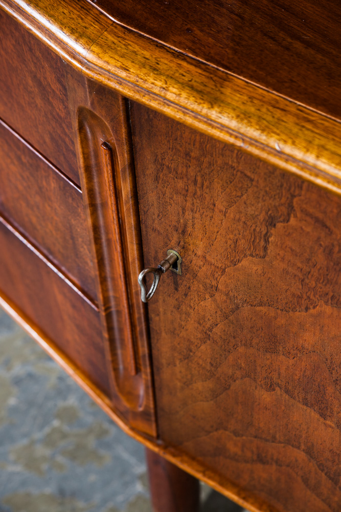 Mid Century Danish Modern Credenza 2 Tier Figured Teak Sideboard Large Monumental Double Denmark Custom Unique Design - Image 9