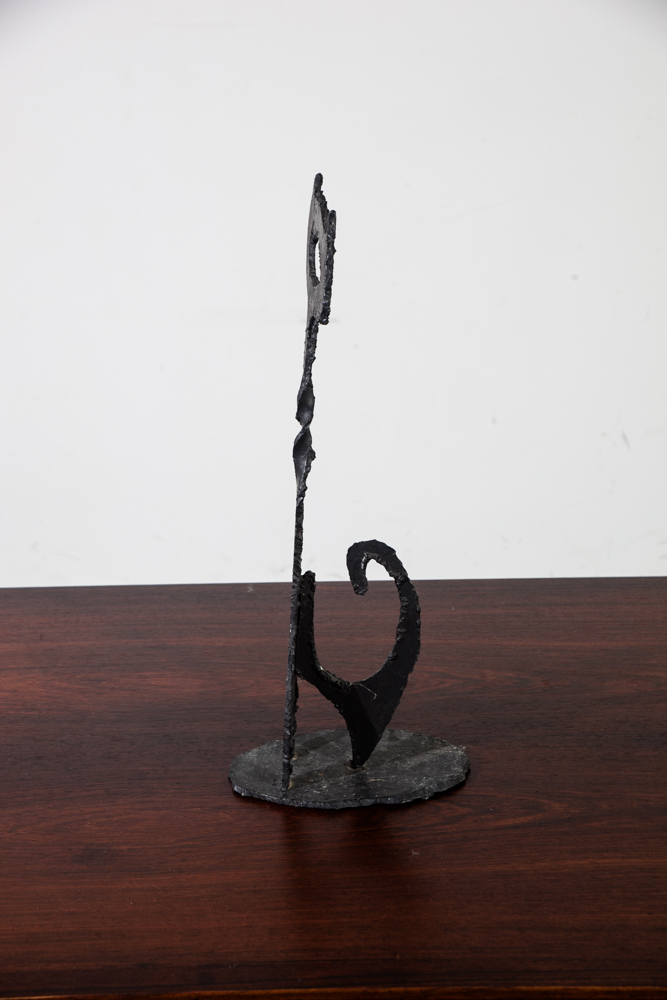 Mid Century Modern Cast Metal Sculpture Cat Iron Vintage California Design - Image 4