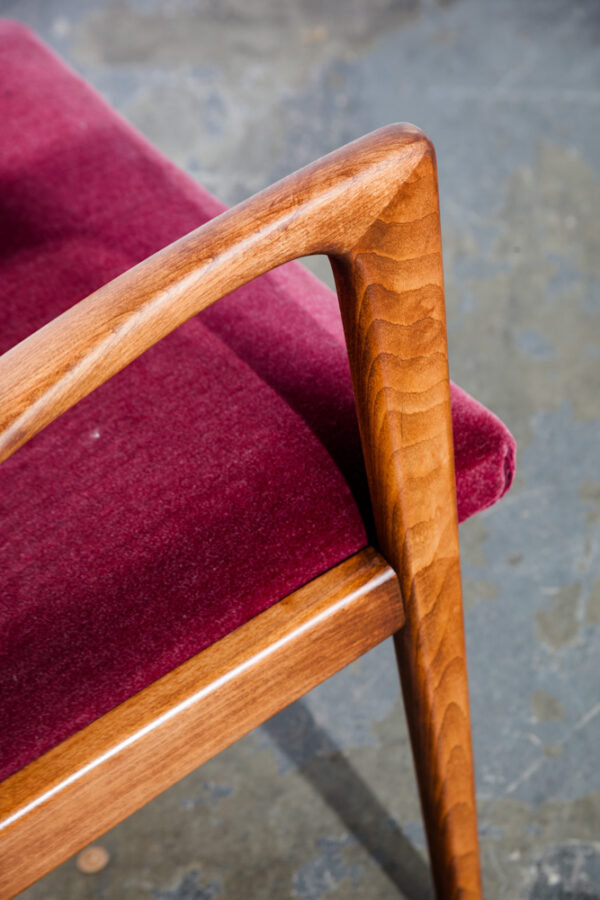 Mid Century Danish Modern Lounge Chair Arm Dux Folke Ohlsson Red Mohair Vintage Sweden Swedish - Image 6