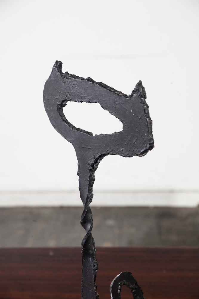 Mid Century Modern Cast Metal Sculpture Cat Iron Vintage California Design - Image 7