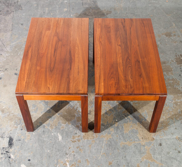 Mid Century Modern Side Table End Pair Nightstands Ace Hi Prelude Walnut Vintage Denmark California Design Set - Image 4