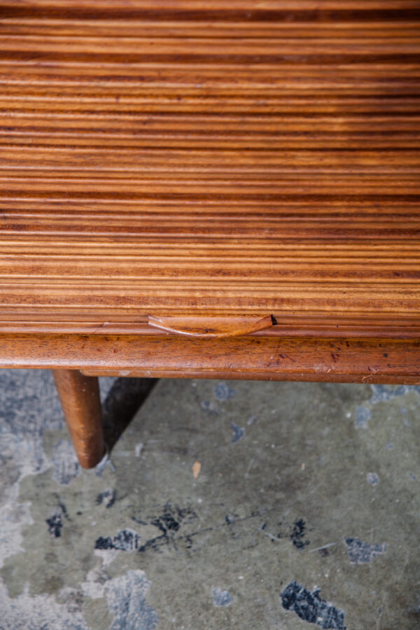 Mid Century Modern Credenza Sideboard Drexel Parallel Tambour Door Barney Flagg Walnut Restored Record Cabinet Storage Tambour Door - Image 12