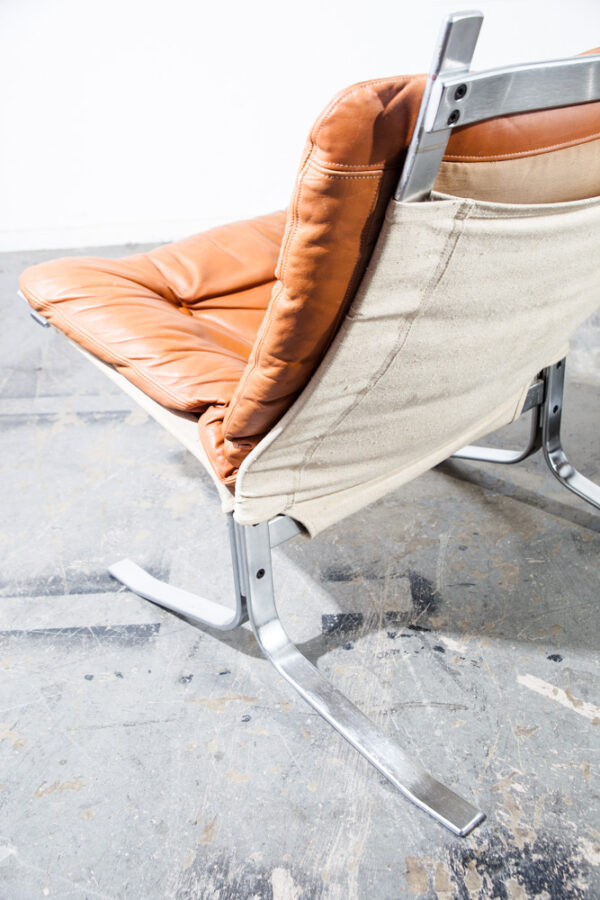 Mid Century Danish Modern Lounge Chairs Ingmar Relling Westnofa Leather Metal Vintage Sling Easy Tan Caramel - Image 12