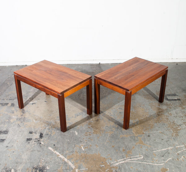 Mid Century Modern Side Table End Pair Nightstands Ace Hi Prelude Walnut Vintage Denmark California Design Set - Image 2