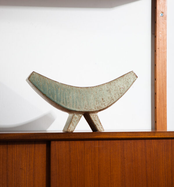Mid Century Modern Art Pottery Vessel Studio Ceramics Japanese Green Japan Pot - Image 6