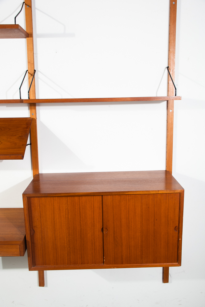 Mid Century Danish Modern Wall Unit Poul Cadovius Cado Royal Shelving Teak 2 Bay Denmark Modular Adjsutable - Image 5
