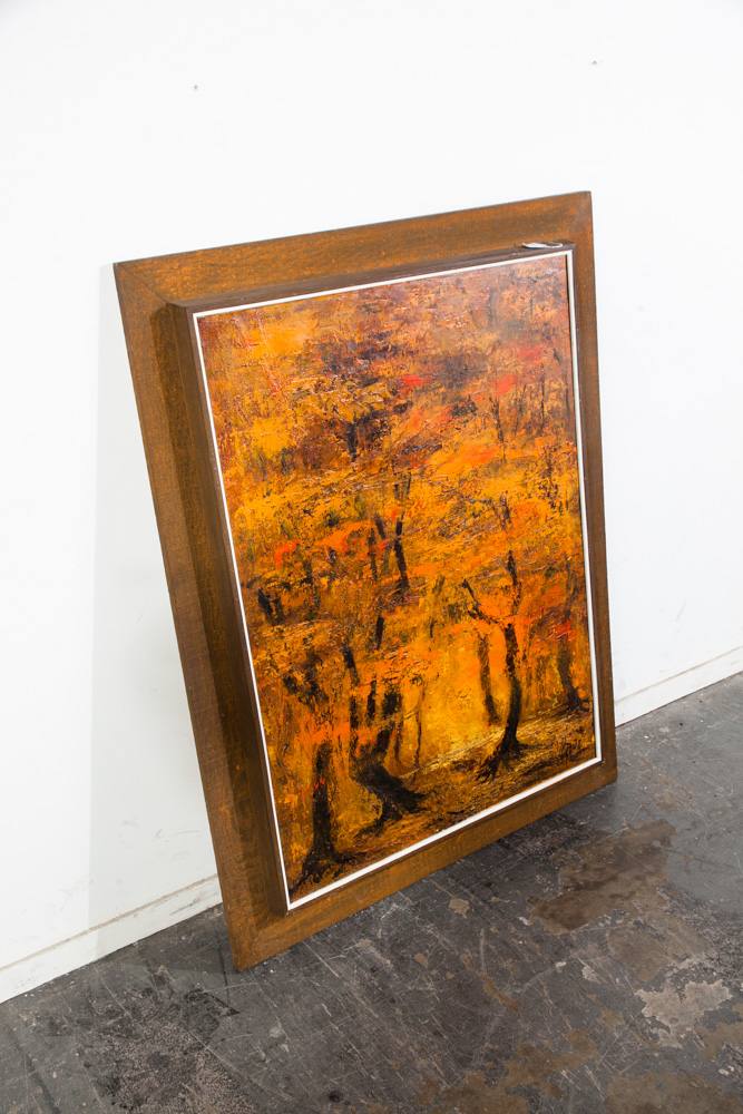 Mid Century Modern Oil Painting Bob Pepper Art Trees Abstract Expressionism Impressionist Original Signed Forest - Image 2