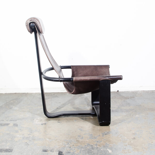 Mid Century Danish Modern Lounge Chair Sling Westnofa Manta Gray Black Leather Ingmar Relling Norway Norwegian - Image 12