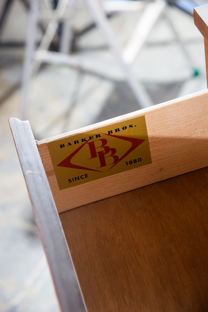 Mid Century Modern Highboy Dresser Walnut LA Period furniture 5 Drawer Chest Mcm Vintage Minimalist Design - Image 9