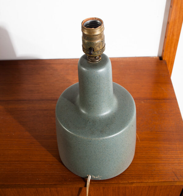 Mid Century Modern Table Lamp Martz Marshall Studios Green Ceramic Art Pottery Mint Blue - Image 4