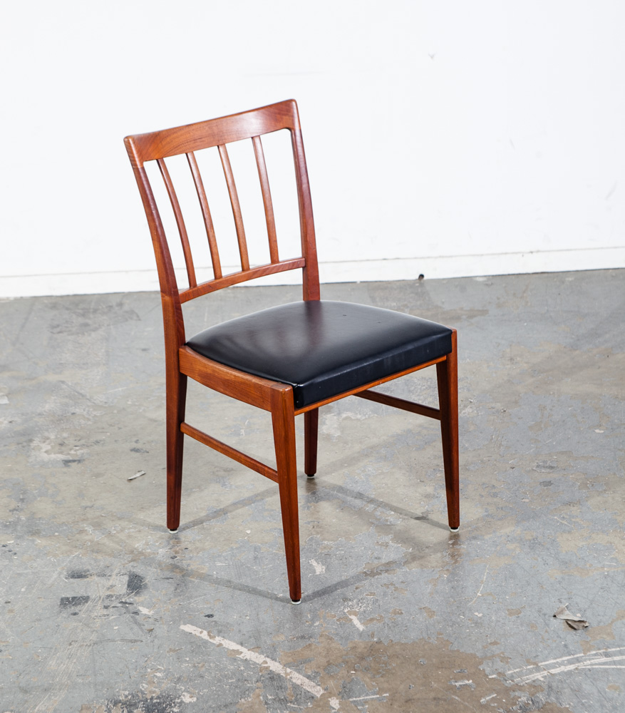 Mid Century Danish Modern Dining Chair Swedish Pair 2 Round Back Sweden Denmark Swedish Solid Teak - Image 4