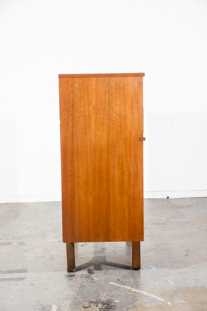 Mid Century Modern Highboy Dresser Walnut LA Period furniture 5 Drawer Chest Mcm Vintage Minimalist Design - Image 5