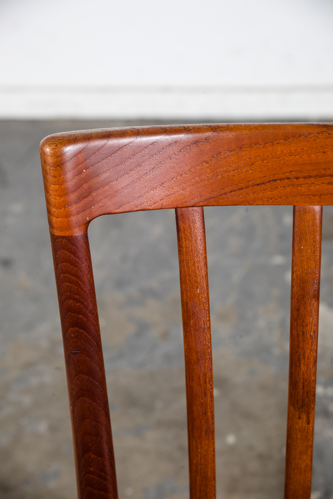 Mid Century Danish Modern Dining Chair Swedish Pair 2 Round Back Sweden Denmark Swedish Solid Teak - Image 6