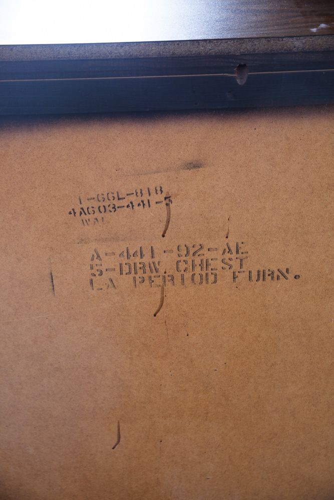 Mid Century Modern Highboy Dresser Walnut LA Period furniture 5 Drawer Chest Mcm Vintage Minimalist Design - Image 10