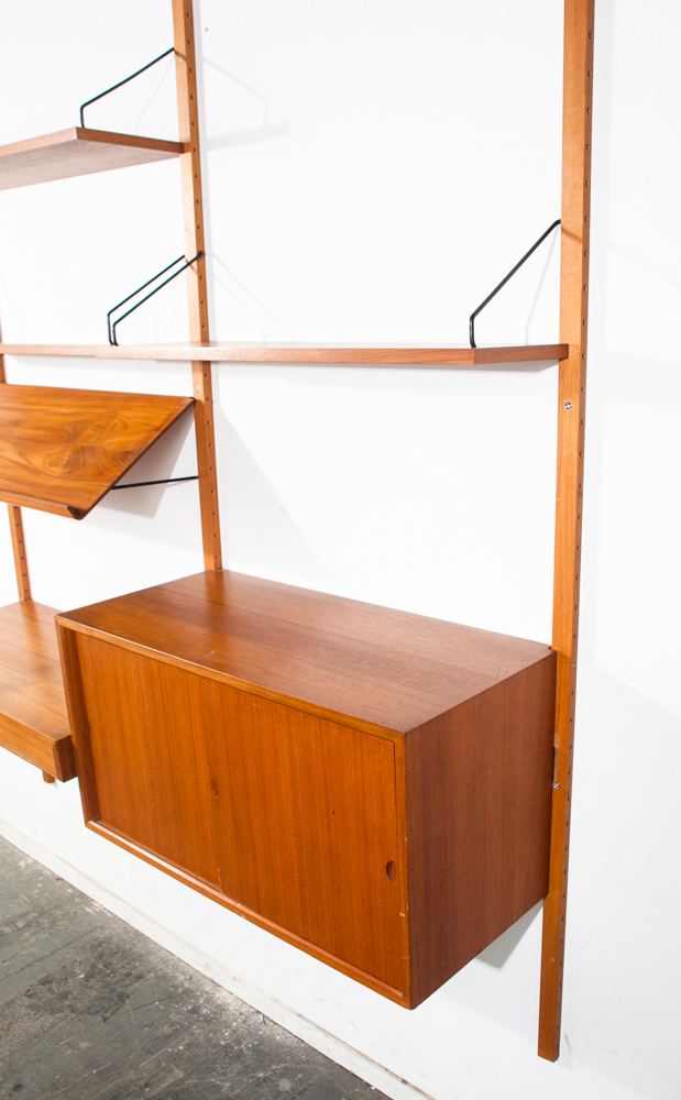 Mid Century Danish Modern Wall Unit Poul Cadovius Cado Royal Shelving Teak 2 Bay Denmark Modular Adjsutable - Image 8