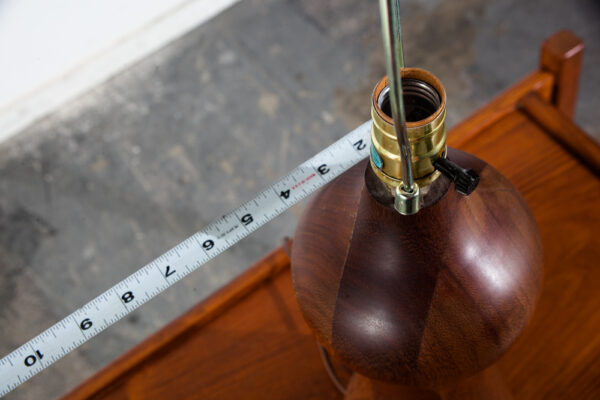Mid Century Modern Table Lamp Solid Walnut Wood Round Studio Vintage Lighting Light - Image 10