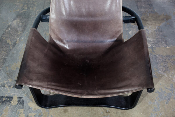 Mid Century Danish Modern Lounge Chair Sling Westnofa Manta Gray Black Leather Ingmar Relling Norway Norwegian - Image 7