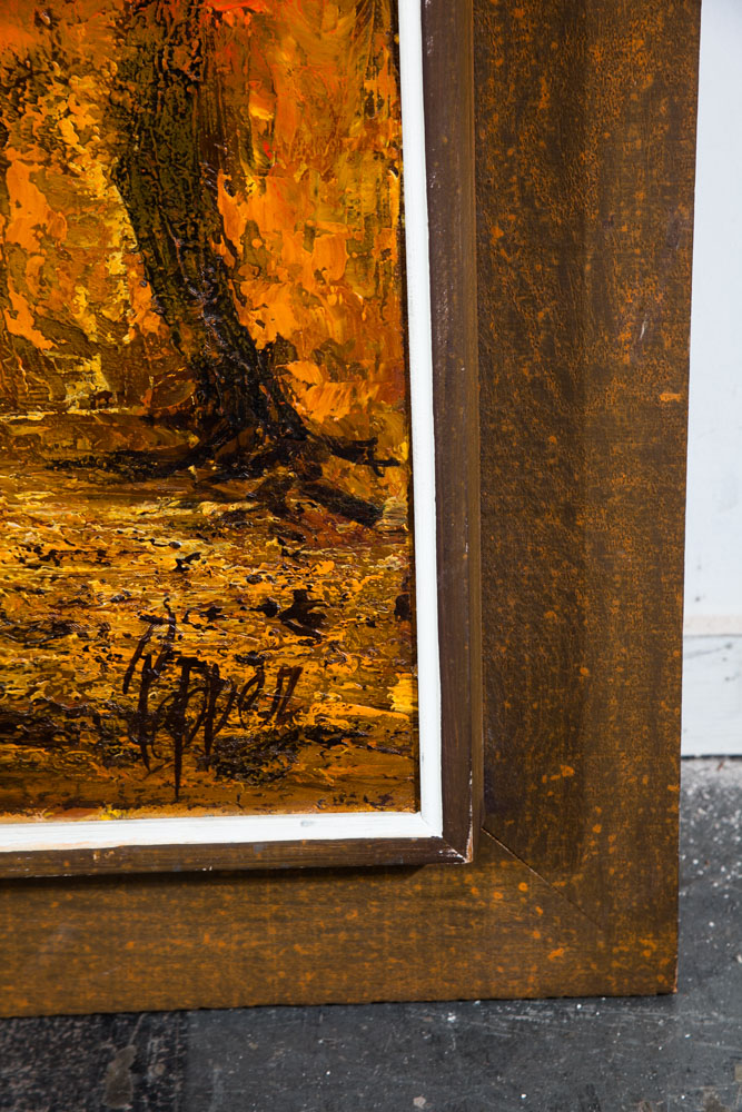 Mid Century Modern Oil Painting Bob Pepper Art Trees Abstract Expressionism Impressionist Original Signed Forest - Image 7