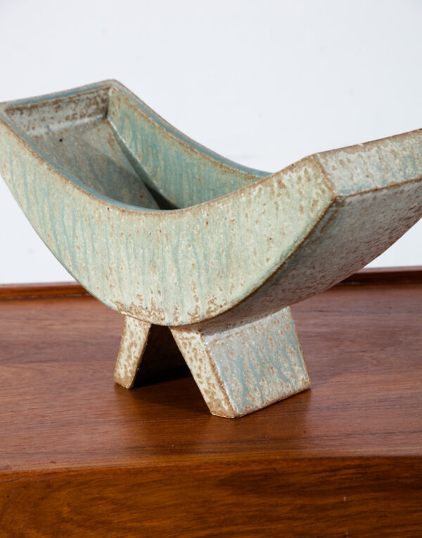 Mid Century Modern Art Pottery Vessel Studio Ceramics Japanese Green Japan Pot - Image 8