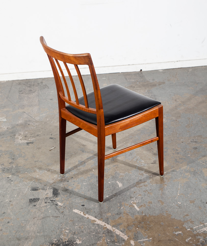 Mid Century Danish Modern Dining Chair Swedish Pair 2 Round Back Sweden Denmark Swedish Solid Teak - Image 5