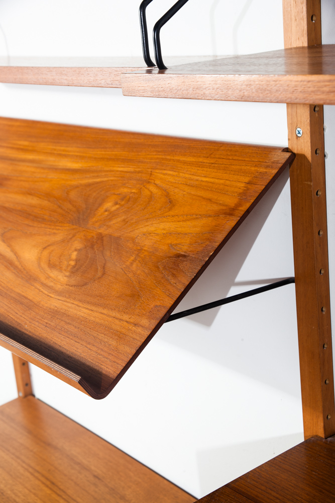 Mid Century Danish Modern Wall Unit Poul Cadovius Cado Royal Shelving Teak 2 Bay Denmark Modular Adjsutable - Image 9