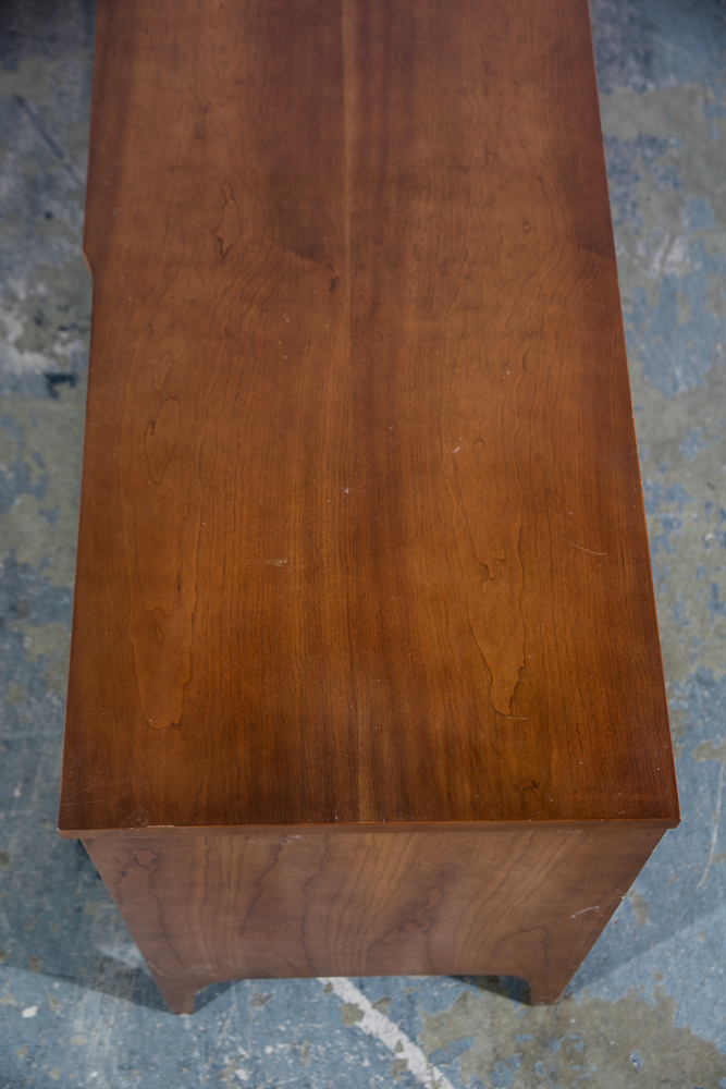 Mid Century Modern Credenza Dresser Cherry Wide Low Bassett Vintage Sideboard Nm Diamond Front - Image 10