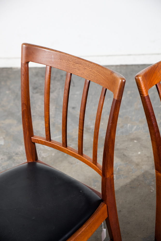 Mid Century Danish Modern Dining Chair Swedish Pair 2 Round Back Sweden Denmark Swedish Solid Teak - Image 7