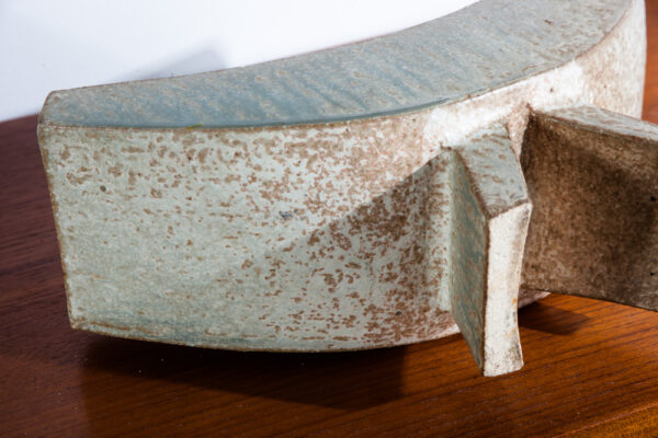 Mid Century Modern Art Pottery Vessel Studio Ceramics Japanese Green Japan Pot - Image 9